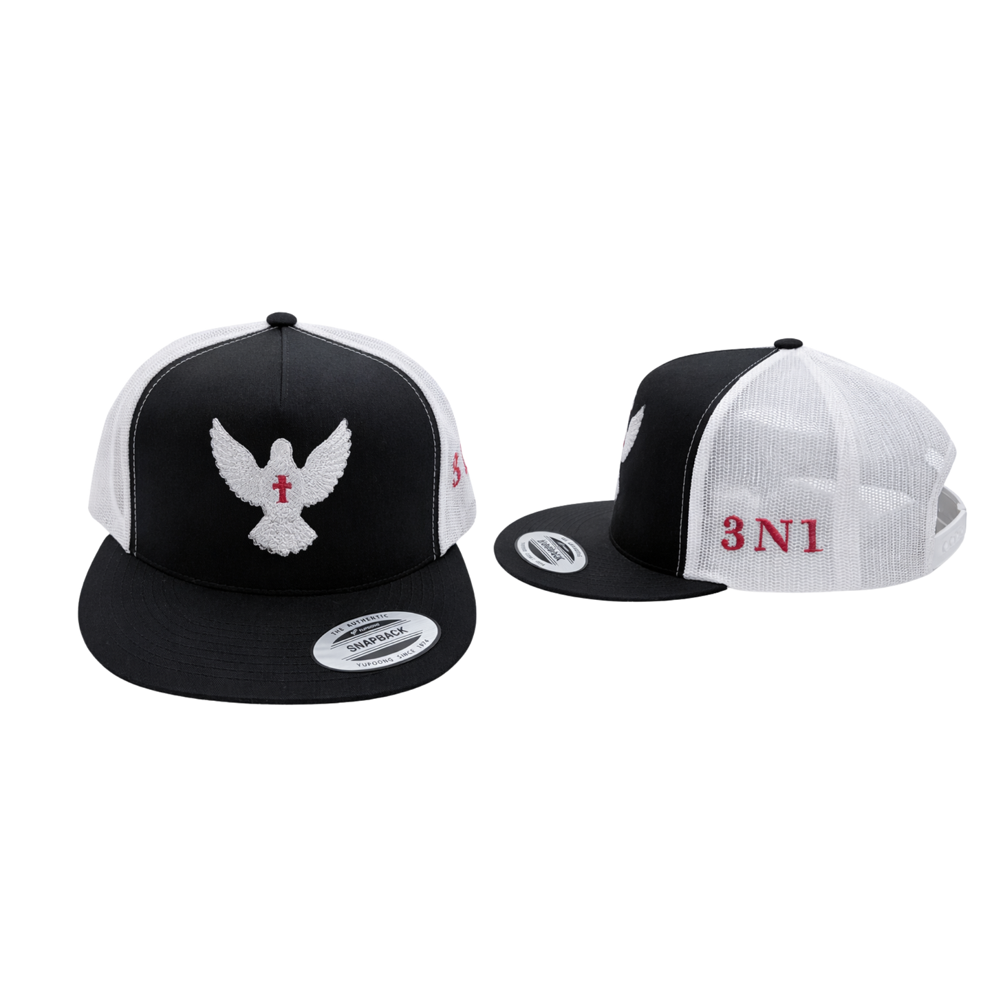 3N1 Trucker Snapback – Black & White Dove Edition