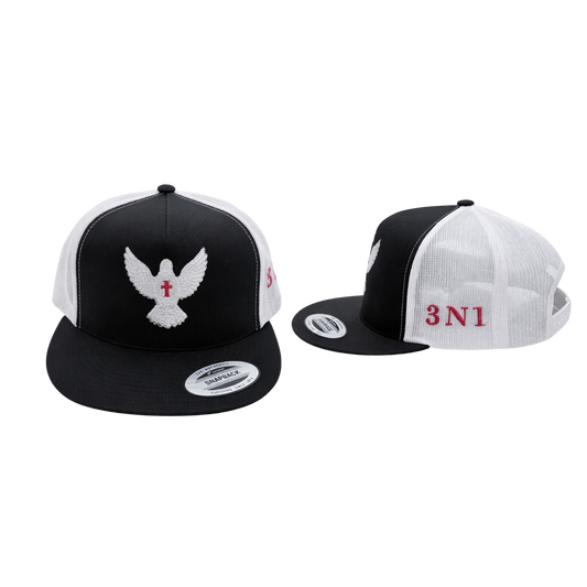 3N1 Trucker Snapback – Black & White Dove Edition