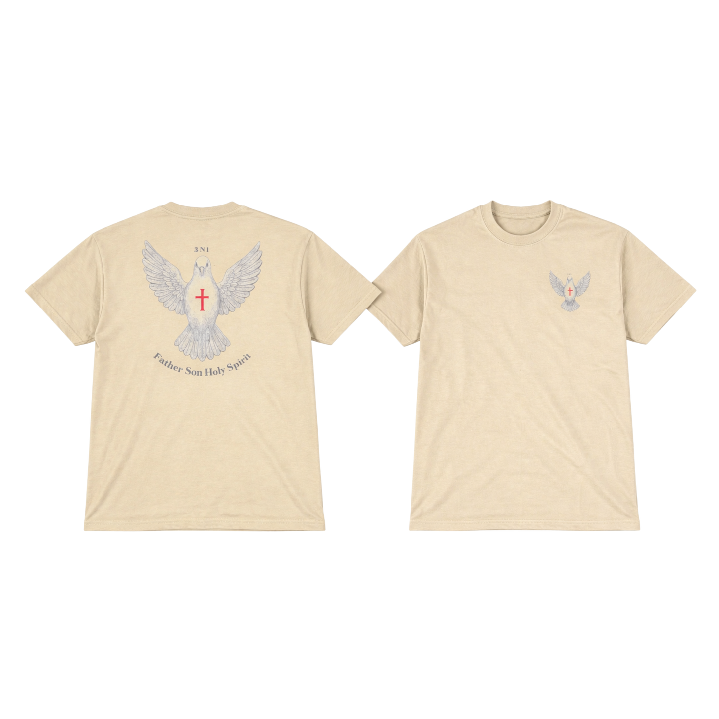 3N1 Cream White Father Son Holy Spirit T-Shirt