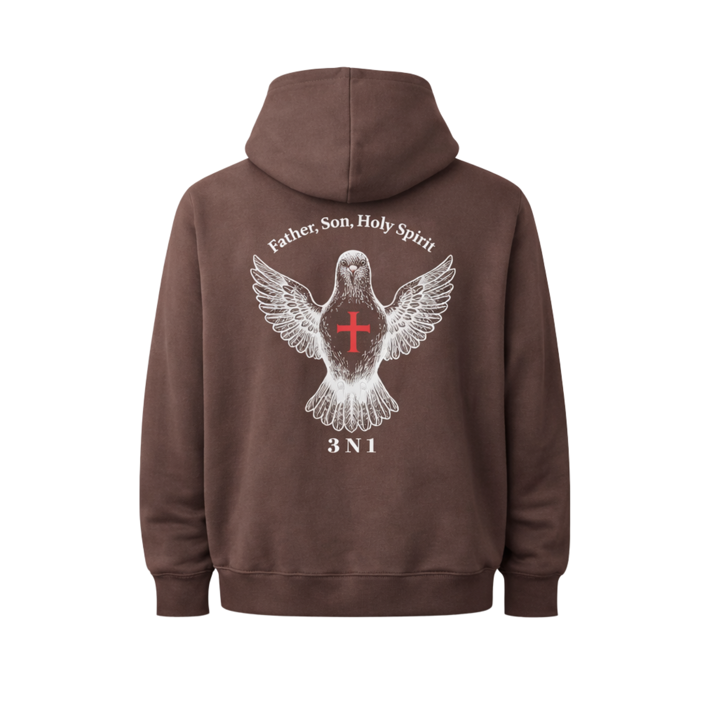 3N1 Faith Hoodie – All Brown w/ Dove & Cross Edition