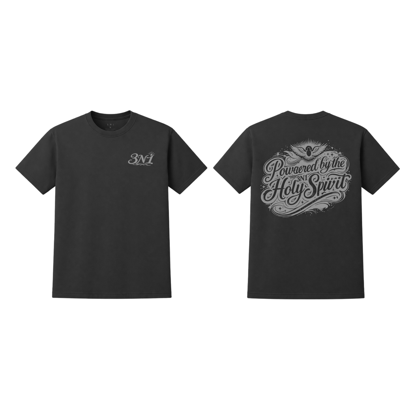 Washed Black "Powered by the Holy Spirit" T-Shirt